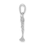 De-Ani Sterling Silver Rhodium-Plated Polished 3D Flamingo Pendant - Image 2