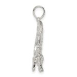 De-Ani Sterling Silver Rhodium-Plated Polished 3D Alligator Pendant - Image 2