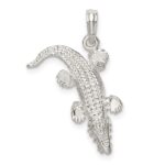 De-Ani Sterling Silver Rhodium-Plated Polished 3D Alligator Pendant - Image 4