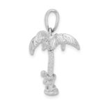 De-Ani Sterling Silver Rhodium-Plated 3D Palm Tree with Moving Climber Pendant - Image 3