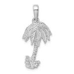 De-Ani Sterling Silver Rhodium-Plated Polished Palm Tree Pendant