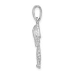 De-Ani Sterling Silver Rhodium-Plated Polished Palm Tree Pendant - Image 2