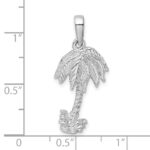 De-Ani Sterling Silver Rhodium-Plated Polished Palm Tree Pendant - Image 6