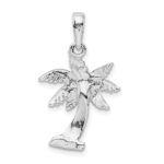 De-Ani Sterling Silver Rhodium-Plated Polished Palm Tree Pendant - Image 4