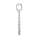 De-Ani Sterling Silver Rhodium-Plated Polished and Textured 3D Anchor with Rope Pendant - Image 2