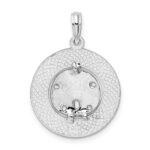 De-Ani Sterling Silver Rhodium-Plated Textured Turks and Caicos Sand Dollar Pendant - Image 4