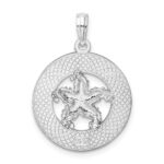 De-Ani Sterling Silver Rhodium-Plated Textured Turks and Caicos with Starfish Pendant - Image 4