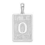 De-Ani Sterling Silver Rhodium-Plated Polished 0 Mile Marker Key West Pendant