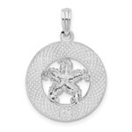 De-Ani Sterling Silver Rhodium-Plated Textured Siesta Key Florida with Starfish Pendant - Image 4