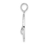 De-Ani Sterling Silver Rhodium-Plated Textured Siesta Key Florida with Flip-flop Pendant - Image 3