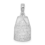 De-Ani Sterling Silver Rhodium-Plated Polished Small Key West USA Pendant