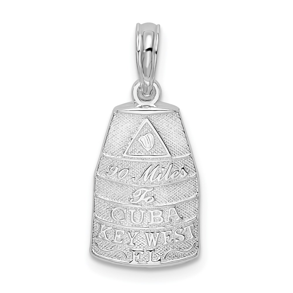 QC9921.jpg De-Ani Sterling Silver Rhodium-Plated Polished Small Key West USA Pendant - Image 1