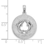 De-Ani Sterling Silver Rhodium-Plated Textured Key West with Dolphins Pendant - Image 6