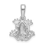 De-Ani Sterling Silver Rhodium-Plated Polished Frog Pendant - Image 4