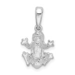 De-Ani Sterling Silver Rhodium-Plated Polished Frog Pendant - Image 3