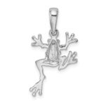De-Ani Sterling Silver Rhodium-Plated Polished Jumping Frog Pendant - Image 3