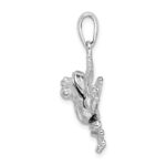 De-Ani Sterling Silver Rhodium-Plated Polished Bug Eyed Frog Pendant - Image 2