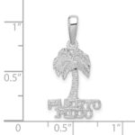 De-Ani Sterling Silver Rhodium-Plated Polished Puerto Rico Palm Tree Pendant - Image 4
