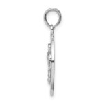 De-Ani Sterling Silver Rhodium-Plated Polished Bonaire Circle Flamingo Pendant - Image 2