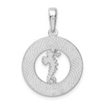 De-Ani Sterling Silver Rhodium-Plated Polished Bonaire Circle Seahorse Pendant - Image 3