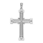De-Ani Sterling Silver Rhodium-Plated Polished X-Center Latin Cross Pendant - Image 3