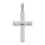 De-Ani Sterling Silver Rhodium-plated Polished Tubular Latin Cross Pendant - Image 3