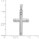 De-Ani Sterling Silver Rhodium-plated Polished Tubular Latin Cross Pendant - Image 4