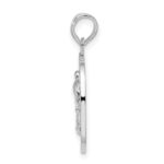 De-Ani Sterling Silver Rhodium-Plated Textured Turks and Caicos with Flamingo Pendant - Image 2