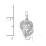 Sterling Silver Rhodium Diam. Accent Heart Pendant - Image 4