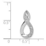 Sterling Silver Rhodium Diamond Figure-8 Chain Slide - Image 4
