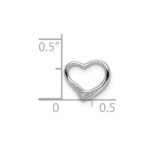 Sterling Silver Rhodium Diamond Floating Heart Pendant - Image 3