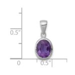 Sterling Silver Rhodium Planted Amethyst Pendant - Image 3