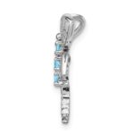 Sterling Silver Rhodium Light Swiss Blue Topaz Dragonfly Pendant - Image 2
