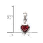 Sterling Silver Rhodium Garnet Diamond Pendant - Image 3