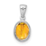 Sterling Silver Rhodium Citrine Pendant - Image 4