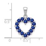 Sterling Silver Rhodium-plated Sapphire Pendant - Image 3