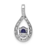 Sterling Silver Rhodium-plated Tanzanite & Diamond Pendant - Image 4