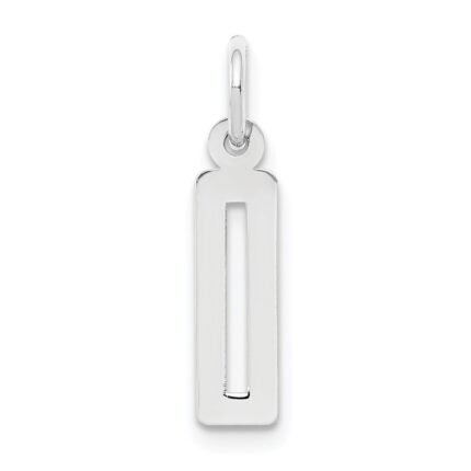 Sterling Silver/Rhodium-plated Elongated Polished Number 0 Charm