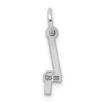 Sterling Silver/Rhodium-plated Elongated Polished Number 4 Charm - Image 4