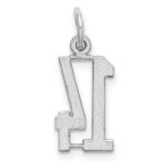 Sterling Silver/Rhodium-plated Elongated Number 14 Charm - Image 4