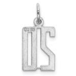 Sterling Silver/Rhodium-plated Elongated Number 20 Charm - Image 4