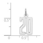 Sterling Silver/Rhodium-plated Elongated Number 20 Charm - Image 3