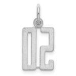 Sterling Silver/Rhodium-plated Elongated Number 50 Charm - Image 4