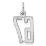 Sterling Silver/Rhodium-plated Elongated Number 67 Charm - Image 4