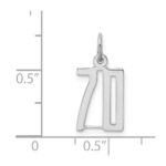 Sterling Silver/Rhodium-plated Elongated Number 70 Charm - Image 3
