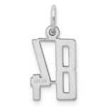 Sterling Silver/Rhodium-plated Elongated Number 84 Charm - Image 4