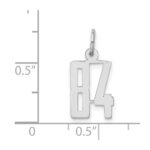 Sterling Silver/Rhodium-plated Elongated Number 84 Charm - Image 3
