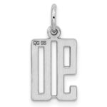 Sterling Silver/Rhodium-plated Elongated Number 90 Charm - Image 4