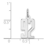 Sterling Silver/Rhodium-plated Elongated Number 92 Charm - Image 2