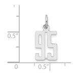 Sterling Silver/Rhodium-plated Elongated Number 95 Charm - Image 3